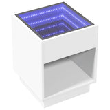 Table basse avec LED infini blanc 40x40x50 cm