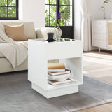 Table basse avec LED infini blanc 40x40x50 cm