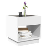 Table basse avec LED infini blanc 40x40x50 cm