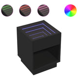 Couchtisch mit schwarzer Infinity-LED 40x40x50 cm