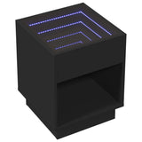 Couchtisch mit schwarzer Infinity-LED 40x40x50 cm