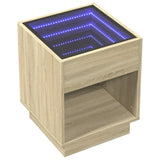 Table basse avec LED infini chêne sonoma 40x40x50 cm