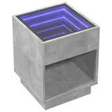 Couchtisch mit betongrauer Infinity-LED 40x40x50 cm