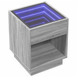 Coffee table with LED infinity sonoma gray 40x40x50 cm