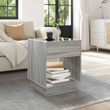 Coffee table with LED infinity sonoma gray 40x40x50 cm