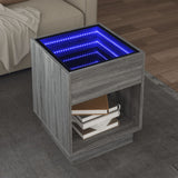 Coffee table with LED infinity sonoma gray 40x40x50 cm