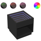 Couchtisch mit schwarzer Infinity-LED 50x50x50 cm