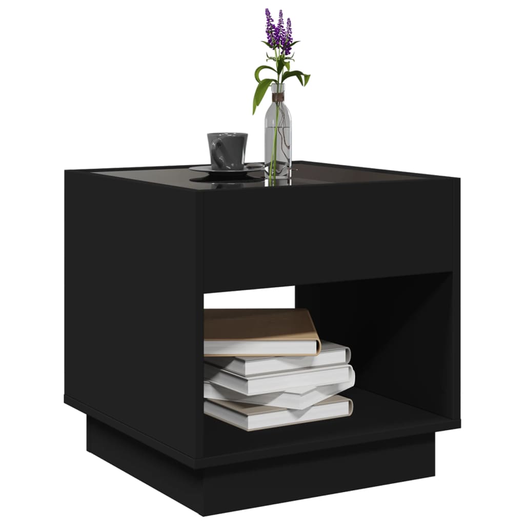 Table basse avec LED infini noir 50x50x50 cm