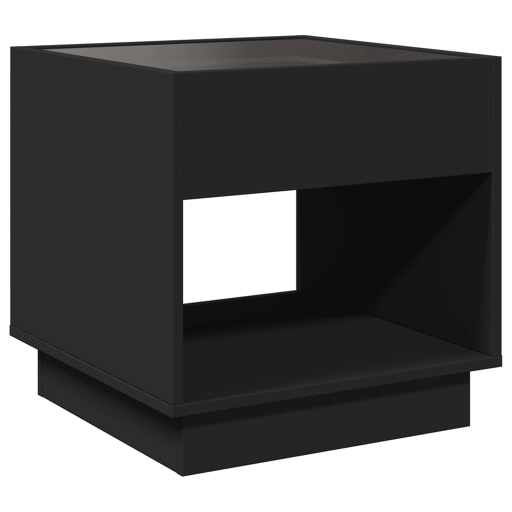 Couchtisch mit schwarzer Infinity-LED 50x50x50 cm