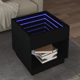 Couchtisch mit schwarzer Infinity-LED 50x50x50 cm