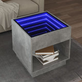 Couchtisch mit betongrauer Infinity-LED 50x50x50 cm