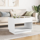 Table basse avec LED infini blanc 70x50x50 cm