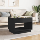 Coffee table with LED infinity black 70x50x50 cm