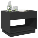 Coffee table with LED infinity black 70x50x50 cm