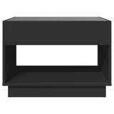 Coffee table with LED infinity black 70x50x50 cm