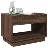 Coffee table with infinite LED oak brown 70x50x50 cm