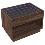 Coffee table with infinite LED oak brown 70x50x50 cm