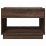 Coffee table with infinite LED oak brown 70x50x50 cm