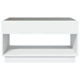 Table basse avec LED infini blanc 90x50x50 cm