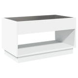 Table basse avec LED infini blanc 90x50x50 cm