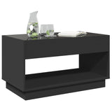 Table basse avec LED infini noir 90x50x50 cm