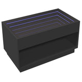 Table basse avec LED infini noir 90x50x50 cm