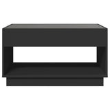 Table basse avec LED infini noir 90x50x50 cm