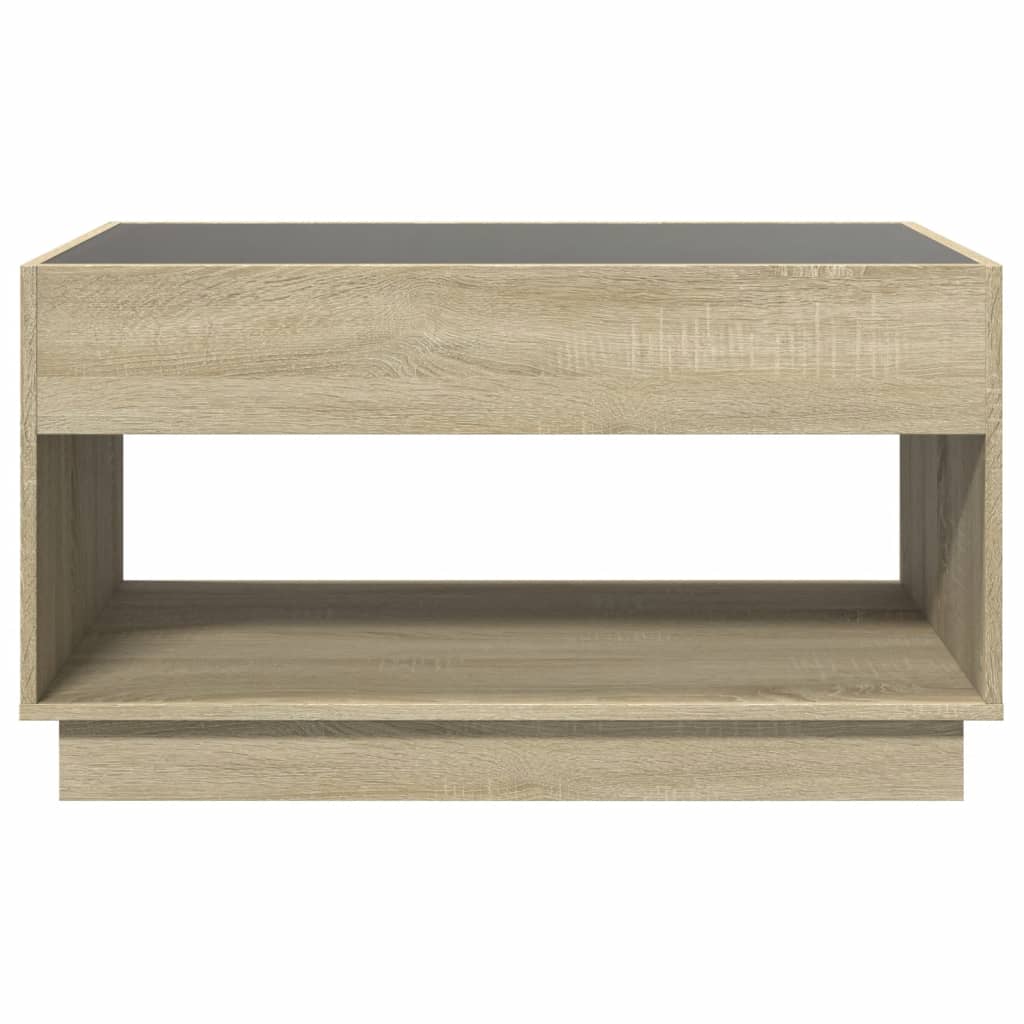 Table basse avec LED infini chêne sonoma 90x50x50 cm