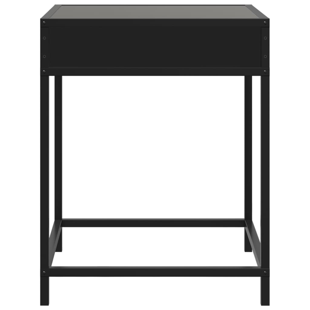 Table basse avec LED Infinity noir 40x40x51 cm