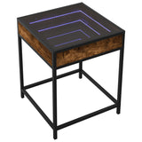 Table basse avec LED Infinity chêne fumé 40x40x51 cm