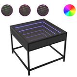 Coffee table with LED Infinity black 50x50x41 cm