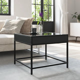 Coffee table with LED Infinity black 50x50x41 cm