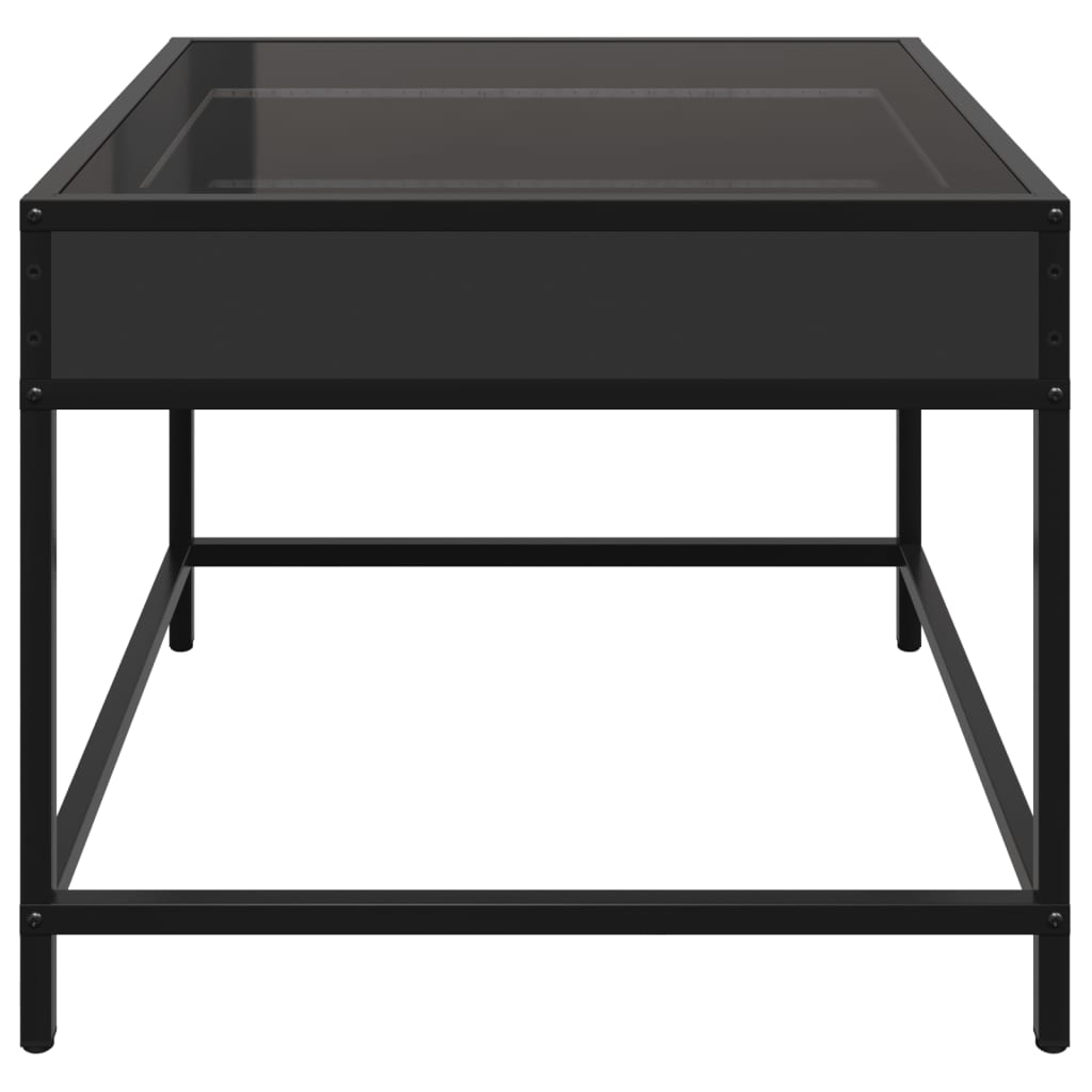 Coffee table with LED Infinity black 50x50x41 cm