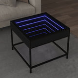 Table basse avec LED Infinity noir 50x50x41 cm