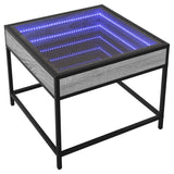 Table basse avec LED Infinity sonoma gris 50x50x41 cm