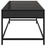 Table basse avec LED infini noir 70x50x41 cm