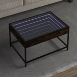 Table basse avec LED infini chêne fumé 70x50x41 cm