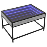 Table basse avec LED infini sonoma gris 70x50x41 cm