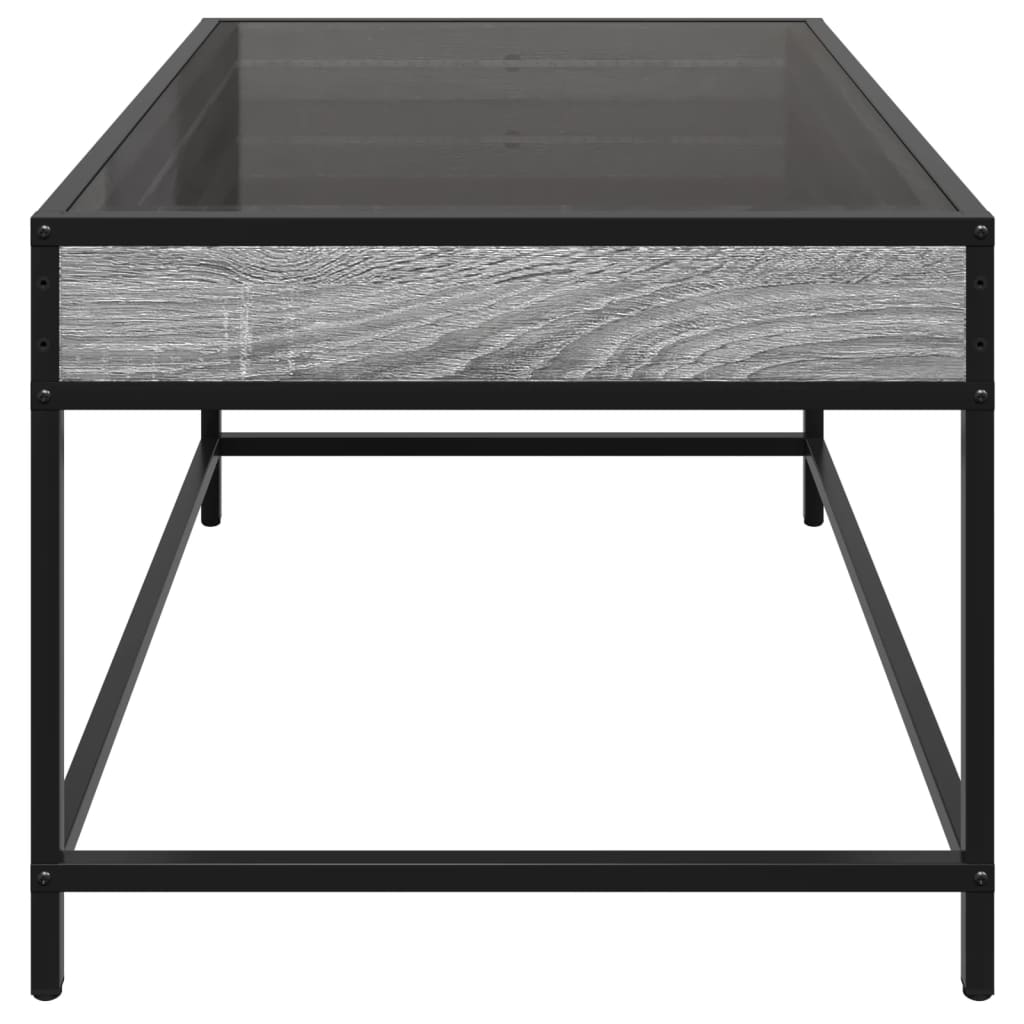 Table basse avec LED infini sonoma gris 70x50x41 cm