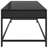 Coffee table with LED infinity black 90x50x41 cm