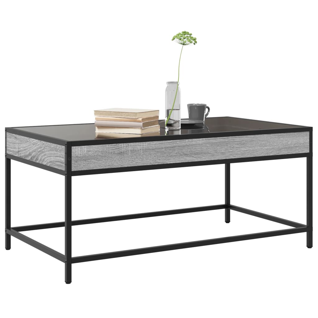 Table basse avec LED infini sonoma gris 90x50x41 cm