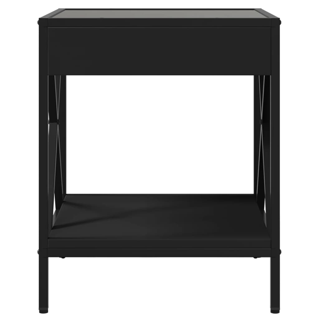 Coffee table with LED Infinity black 40x40x49 cm