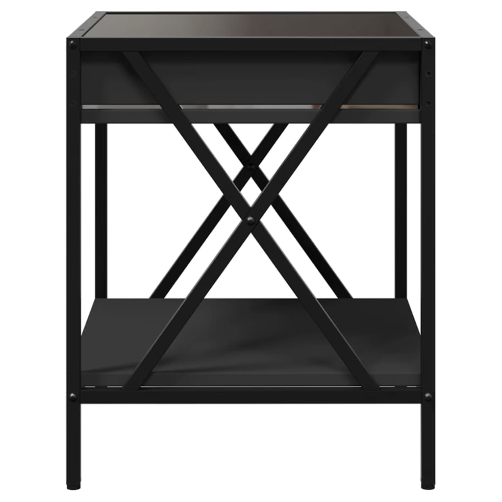 Coffee table with LED Infinity black 40x40x49 cm