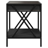 Table basse avec LED Infinity noir 40x40x49 cm