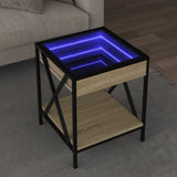 Table basse avec LED Infinity chêne sonoma 40x40x49 cm