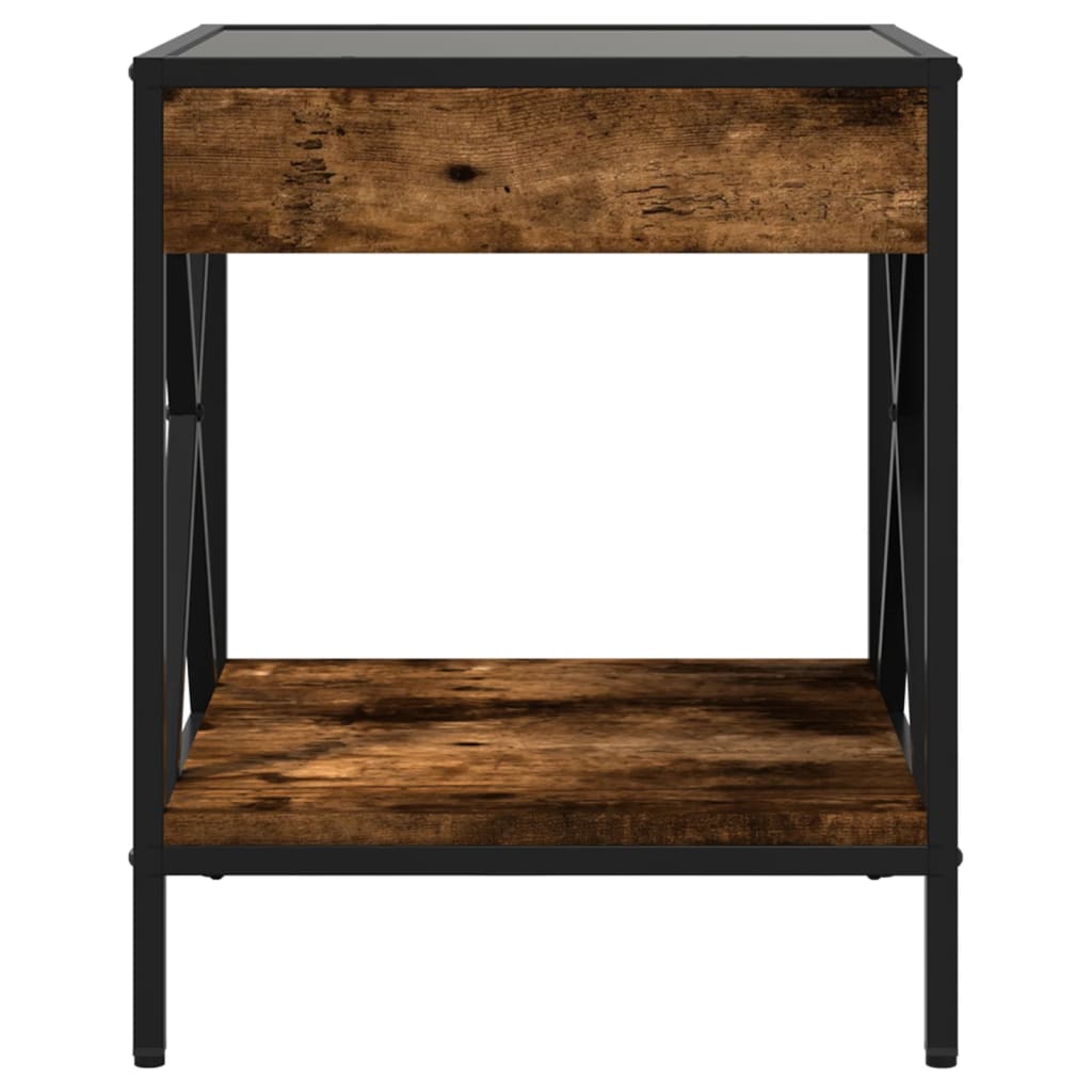 Infinity smoked oak coffee table with LED 40x40x49 cm