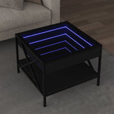 Table basse avec LED infini noir 50x50x38 cm