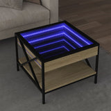 Couchtisch mit Infinity-LED Sonoma-Eiche 50x50x38 cm