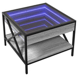 Table basse avec LED Infinity sonoma gris 50x50x38 cm