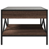 Coffee table with LED Infinity brown oak 50x50x38 cm